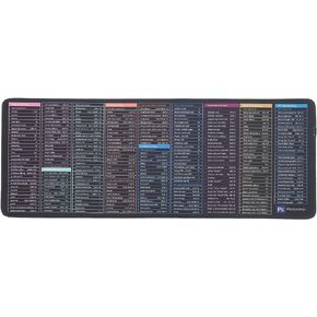 TOYANDONA Excel Cheat Sheet Non-Slip Mouse Pad English Shortcuts Pad Office Desk Mat for Big Mat Cover,Black