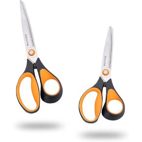 7" 8" All Purpose Scissors Utility Scissors for Office Home Supplies,Crafting Scissors 2 Pack,Right Handed,Different Size