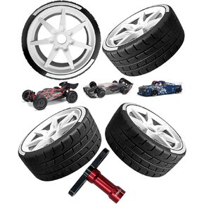 RC Truck Tires for ARRMA 1/8 Typhon 6s BLX，1/7 Infraction 6S BLX,Limitless，RC Wheel Tires Set,4PCS 42/100 2.9 Tires Highway Tires,White