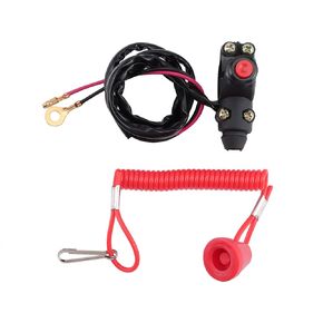 WOOSTAR 7/8" 22mm Handlebar 2 Wire Tether Kill Switch Assembly Replacement for 50cc 70cc 90cc 110cc 125cc 150cc ATV 4 Wheeler Quad