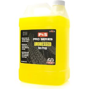 P & S PROFESSIONAL DETAIL PRODUCTS - Undressed Tire Prep - 1 Gallon - Alkaline - Water-Based Solvents and Detergents - Removes Dirt, Oil, and Grime from Tire Surfaces - Brighten Whitewalls