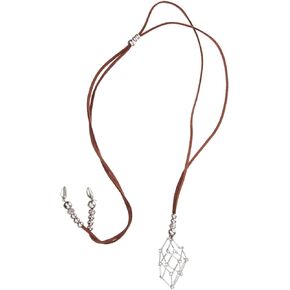 TOPPERFUN Hand-Woven Necklace net Bag Adjustable net Bag Leather Rope Chain Fashion Crystal cage Adjust Necklace Cords for Pendants Empty Stone Holder Collar Metal Vintage to Weave Necklace