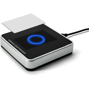 RFID Card Reader, Desktop USB UHF RFID Card Reader Writer with LED Indicator Light, 902-928MHz Contactless Electronic Tag Access Control, Compatible with ISO18000-6C, ISO18000-6B