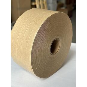 Klick Industrial Adhesive Tapes Brown Reinforced Water Activated Gummed Kraft Paper Tape, 3'' x 150M (492 FT), 1 Roll/Pack