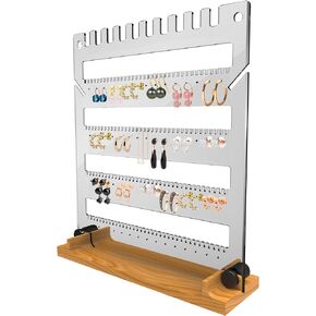 SUPERIOR ESSENTIALS 5-Tier Jewelry Organizer - Elegant Jewelry Holder Organizer for Studs, Earrings, Necklaces, and Rings - Wall-Mountable or Free Standing Jewelry Stand