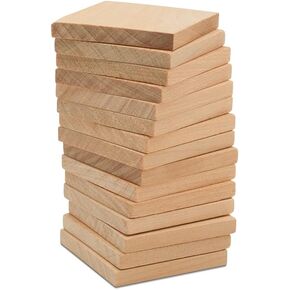 Wood Tiles, 2 x 2 Inch, Pack of 10 Blank Wood Squares for Crafts, Wood Burning, Laser Engraving, and DIY, by Woodpeckers