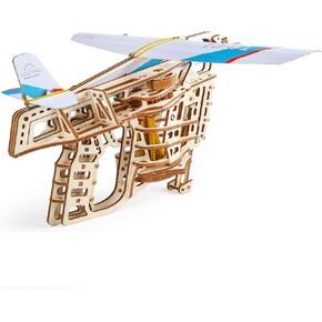 UGEARS Flight Starter Paper Airplane Portable Hand Catapult Mechanical Wooden 3D Model