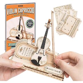 كمان خشبي مصغر من ROKR، مشاريع STEM للأطفال من سن 8 إلى 12 عامًا، مجموعات نماذج للبالغين، ألغاز خشبية ثلاثية الأبعاد للبالغين والأطفال in Kuwait