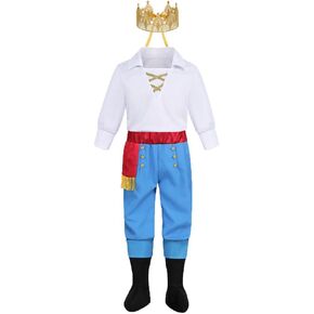 Lgandpg Prince Eric Costume for Boys Charming Fancy Dress Up Halloween Outfit
