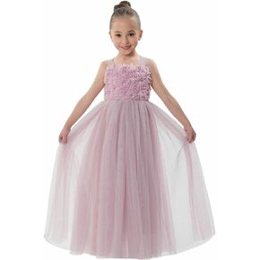 2Bunnies Enchanted Garden Girl Baby Toddler 3D Flower Embellishment Floral Applique Tulle Bow Dress