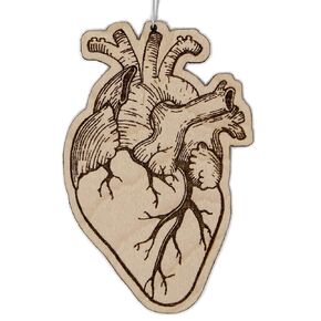Anatomical Heart Valentine's Day Ornament | Anatomically Correct Wooden Holiday Gift