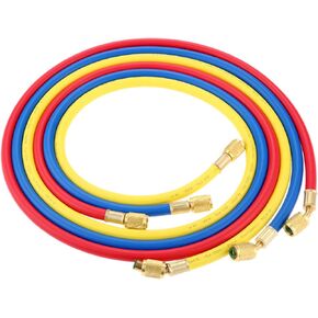 R410A AC Refrigerant Charging Hoses, 70" R410A HVAC Charging Hose Set with 1/4" Male and Female 800PSI Working Pressure for R410A R22 R134A R12 R502 Air Condition System Maintenance