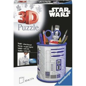 Ravensburger - 3D Puzzle Pencil Pot - Star Wars - Ages 6+ - 54 numbered pieces to assemble without glue - Accessories included - Height 9.5 cm - 11554