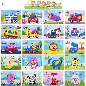 F# 20pcs 3D EVA Foam Sticker Puzzle Game DIY Cartoon Animal Learning Education Toys for Children. Cultivate Kid's Three-Dimensional Thinking. 7"X5" Medium Size.