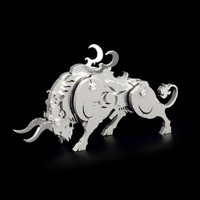 Microworld 3D Metal Model Kits, Large Nine-Tailed Fox 3D Metal Puzzles, Steel Warcraft Collection 3D Puzzles for Adults, DIY Animal Brain Teasers Home Decor
