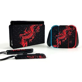 MightySkins Skin Compatible with Nintendo Switch OLED - Red Dragon | Protective, Durable, and Unique Vinyl Decal wrap Cover | Easy to Apply, Remove, and Change Styles | Made in The USA