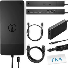 Dell WD19TBS Docking Station, Performance Dock WD19TBS with 180W Power Adapter + 130W Power Delivery + HDMI Cable + DisplayPort Cable