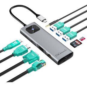 GiGimundo GAM2P9-V1 M.2 NVMe SSD Enclosure Docking Station - 10Gbps USB-C Hub, PD100W, HDMI 4K@60Hz, Ethernet, SD Card Readers - M.2 Dock for Laptop/Mac - Black