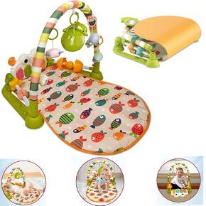 Baby Play Mat with Music and Lights | Tummy Time Gym play Mat Activity Center for Infants Toddlers, Lights & Smart Stages Learning Content for Newborn Baby Boys and Girls Best gift (Round M-color 3)