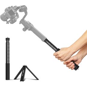 NEEWER Carbon Fiber Gimbal Extension Pole, 13"-29"/33-74cm Telescopic Stabilizer Boom Pole with 1/4" Screw & Foldable Desktop Tripod, Compatible with DJI Ronin RS Feiyu Zhiyun, MS-300CM