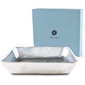 Arthur Court Classic Napkin Holder Box Heavy Cast Aluminum Cocktail Size Square Napkins 6 inch Square 1.75 inch tall
