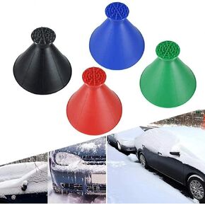 Round Windshield Ice Scraper, Magic Cone-Shaped Car Windshield Ice Scraper Funnel Car Snow Removal Shovel Tool as Gift for Christmas 4Pack in Saudi Arabia