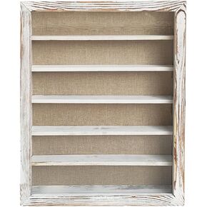 WANLIAN Shadow Box Frame with Acrylic 16x20“ Wooden Shadow Box Display Case with 5 Detachable Shelves & Linen Back, Wall-Mounted Deep Display Box Picture Frame for Photos Memorabilia (Carbonized)