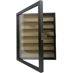 إطار صندوق الظل WANLIAN مع علبة عرض صندوق الظل الخشبي مقاس 16 × 20 بوصة من الأكريليك مع 5 أرفف قابلة للفصل وظهر من الكتان، وإطار صورة صندوق عرض عميق مثبت على الحائط لتذكارات الصور (متفحمة)
