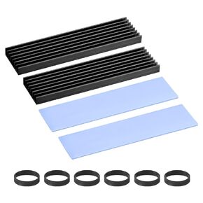 MECCANIXITY 2 Pack M.2 22110 Nvme SSD Heatsink Cooler سبائك الألومنيوم بالوعة الحرارة مع وسادة حرارية 1 مم، للكمبيوتر المحمول، 100x22x6 مم أسود