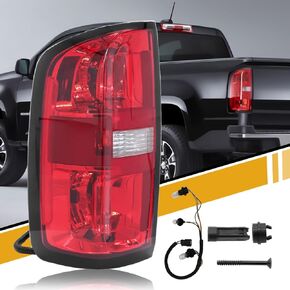 Tail Light Assembly Compatible with Chevy Colorado Rear Lamp 2015-2022 [Halogen Type], Factory-OE-Style Replacement 84169777 GM2800270C, Bulb and Harness Included, Left Driver Side