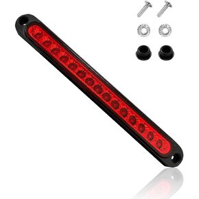 10'' 15 LED Trailer Brake Tail Light Bar, Brake Stop Turn Signal Light Assembly, Waterproof Identification Clearance Strip Light, Universal Car Accessories for Truck RV SUV (Red)