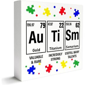 Autism Decor Wooden Box Sign, Autism Awareness Classroom Home Office Desk Decor Kids Autism Decoration, Valuable And Rare, Autism Awareness Month Gifts