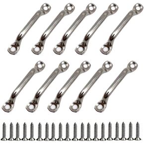 QLXHBOT Deck Loop Pad Eye 316 Stainless Steel Bimini Boat Top PAD Eye Eye Straps, Tie Down, Kayak Deck Loops,5mm Pad Eye Bimini 65mm/2.6" Length 10Pcs