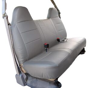 Iggee Grey Artificial Leather Custom fit Bench Front seat Cover Designed for Ford F-250 & F-350 1995-2010