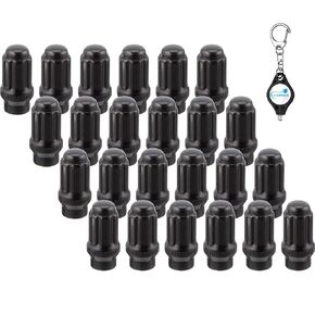 Gorilla Automotive Small Diameter Locking Lug Nuts, Set of 20 Acorn Spline Gorilla Lug Nuts, 12mm x 1.25 Thread, Chrome, with a Lumintrail Keychain Light