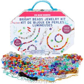 Kid Made Modern - Jewelry Jam Craft Kit - 850+ Piece Collection - DIY Kids Crafts - Bulk Craft Set - Create Your Own Jewelry - Includes Beads, Art Supplies + Storage Box - Ages 6+