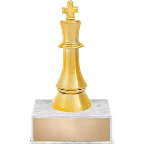 Crown Awards Chess Trophy, 6" Chess King Trophy On White Luxury Trophy Base in Kuwait