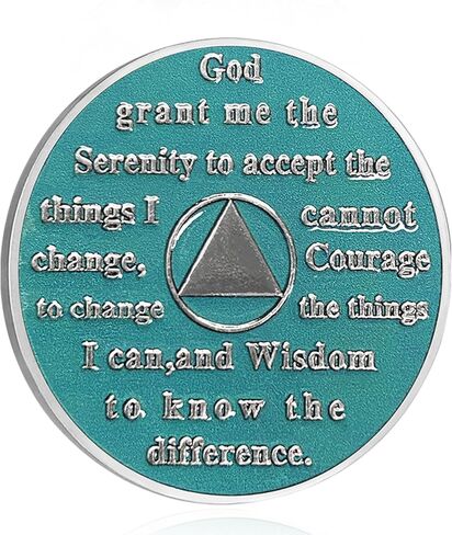 CHURYUML 1 Year Sobriety Coin One Year Sobriety Chip Sobriety Gifts for Women Men AA Chips and Medallions Alcoholics Anonymous Addiction Recovery Gift Sober Anniversary Gifts in Kuwait