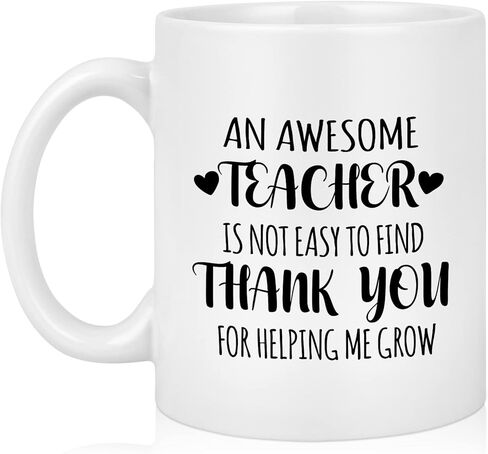 هدايا تقدير المعلم من موستيك، هدايا المعلم للنساء والرجال، ليس من السهل العثور على مدرس رائع، شكرًا لك هدايا المعلم، هدايا عيد الميلاد للمعلم، أفضل هدايا المعلم، كوب قهوة للمعلم 11 أونصة in Kuwait