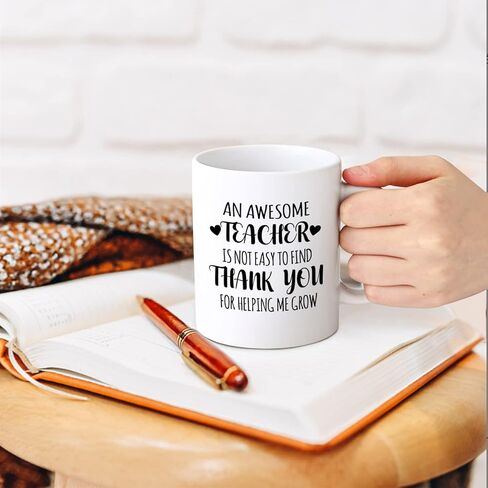 هدايا تقدير المعلم من موستيك، هدايا المعلم للنساء والرجال، ليس من السهل العثور على مدرس رائع، شكرًا لك هدايا المعلم، هدايا عيد الميلاد للمعلم، أفضل هدايا المعلم، كوب قهوة للمعلم 11 أونصة in Kuwait