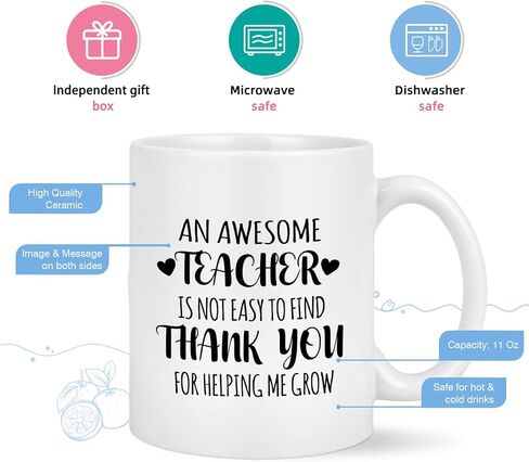 هدايا تقدير المعلم من موستيك، هدايا المعلم للنساء والرجال، ليس من السهل العثور على مدرس رائع، شكرًا لك هدايا المعلم، هدايا عيد الميلاد للمعلم، أفضل هدايا المعلم، كوب قهوة للمعلم 11 أونصة in Kuwait