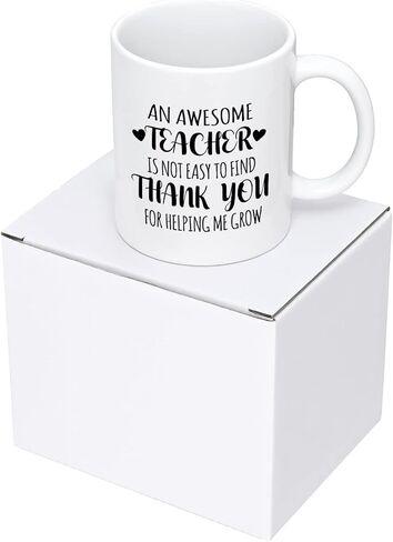 هدايا تقدير المعلم من موستيك، هدايا المعلم للنساء والرجال، ليس من السهل العثور على مدرس رائع، شكرًا لك هدايا المعلم، هدايا عيد الميلاد للمعلم، أفضل هدايا المعلم، كوب قهوة للمعلم 11 أونصة in Kuwait