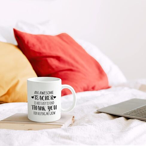 هدايا تقدير المعلم من موستيك، هدايا المعلم للنساء والرجال، ليس من السهل العثور على مدرس رائع، شكرًا لك هدايا المعلم، هدايا عيد الميلاد للمعلم، أفضل هدايا المعلم، كوب قهوة للمعلم 11 أونصة in Kuwait