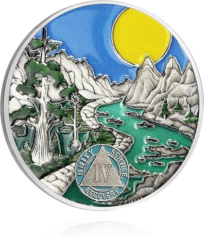 CHURYUML 1 Year Sobriety Coin One Year Sobriety Chip Sobriety Gifts for Women Men AA Chips and Medallions Alcoholics Anonymous Addiction Recovery Gift Sober Anniversary Gifts in Kuwait