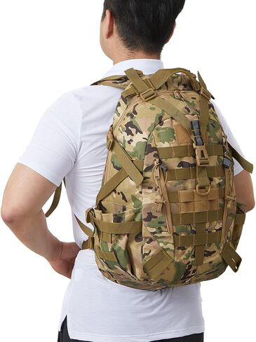 35L Military Tactical Backpack Army Backpack Molle Bug Out Bag Assault Pack Outdoor Camping Hunting Trekking Daypack (Black) in Saudi Arabia