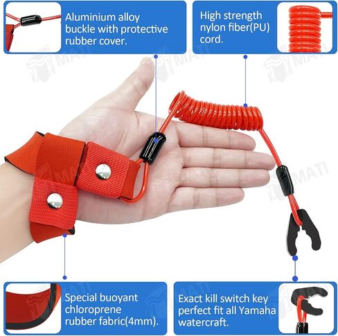 M MATI 2PCS Stop Kill Switch Safety Lanyard Band Tether Cord for Polaris Jet Ski SL/SLH/SLT/SLTH/SLTX/SLX/SLXH Freedom Genesis Hurricane MSX Octane Virage 7080518 in Saudi Arabia