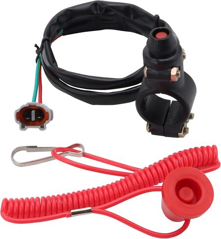 WOOSTAR 7/8" 22mm Handlebar 2 Wire Tether Kill Switch Assembly Replacement for 50cc 70cc 90cc 110cc 125cc 150cc ATV 4 Wheeler Quad in Saudi Arabia