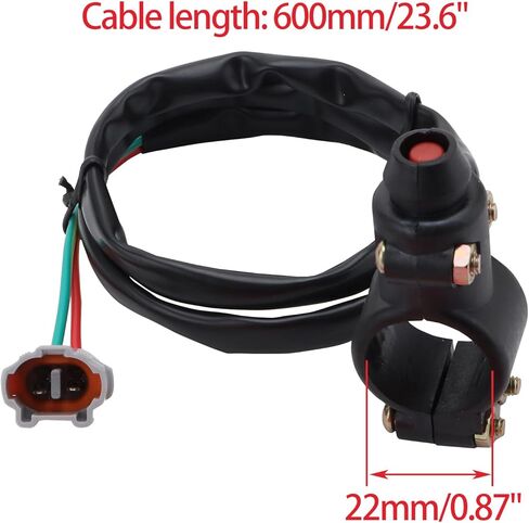 WOOSTAR 7/8" 22mm Handlebar 2 Wire Tether Kill Switch Assembly Replacement for 50cc 70cc 90cc 110cc 125cc 150cc ATV 4 Wheeler Quad in Saudi Arabia