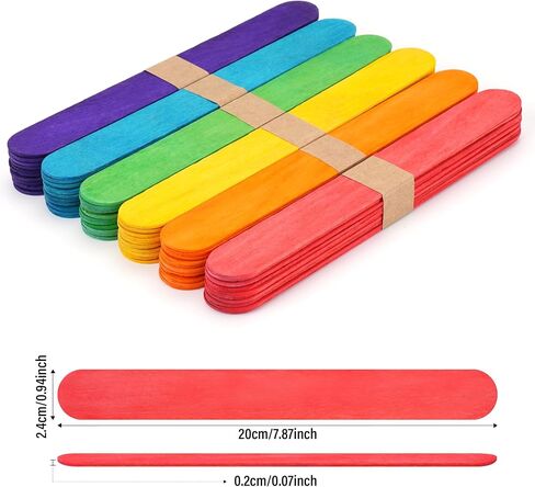 60 PCS Jumbo Popsicle Sticks,8 Inch Natural Wooden Craft Sticks in Kuwait