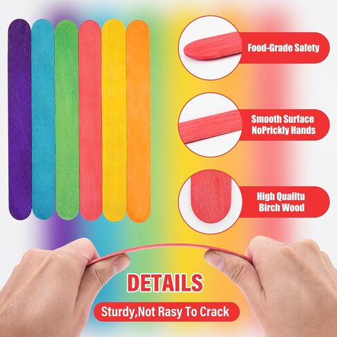 60 PCS Jumbo Popsicle Sticks,8 Inch Natural Wooden Craft Sticks in Kuwait